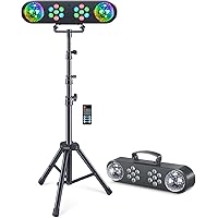 DJ Lights with Stand, Telbum Party Bar Light Set, Mobile Stage Lighting System Sound Activated LED Par Lights, for Move Band 