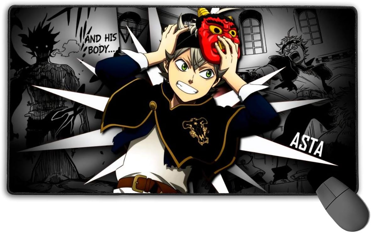 Amazon Com Portable Gaming Mouse Pad With Stitched Edges High Performance Laptop Mac Keyboard Pad Optimized For Gamer Home 15 7 X 29 5 In Black Clover Popularity Poll Comic Poster Office Products