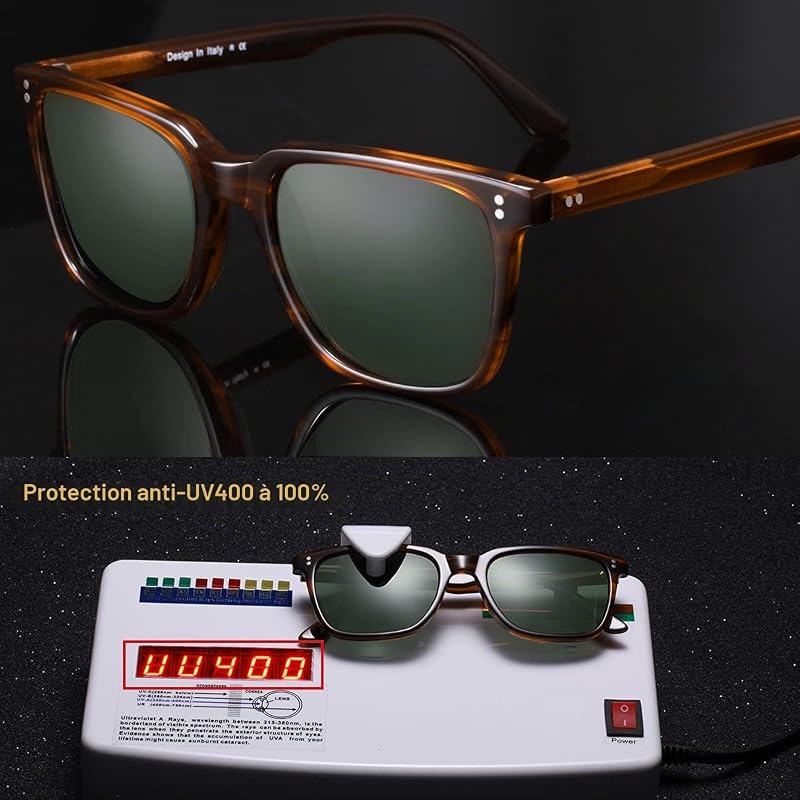 Lunettes de Soleil Homme Polarisée Lunettes Solaires Cat.3 Anti UV pour Pêcher Voyager Conduire
