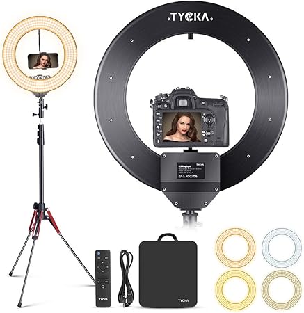 Amazon Tycka Led リングライト 14インチ アルミニウム合金製シェル 定常光ライト 336pcs Led 30 6500k 自撮り 化粧 ライト 補助光 無段階調光 照明 コンパクト 軽量 回転式スマホホルダー 美顔 Sns ライブ 生放送 Youtube ニコ生 Tiktok インスタ Tk036 定常光