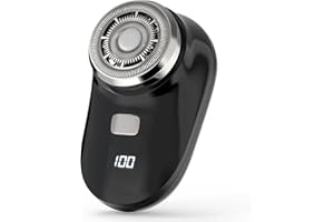 CYBERBLAZE Mini Electric Shaver, Portable Travel Razor for Men, Cordless USB-C Fast Rechargeable Electric Shavers, LED Battery Display Face Shavers for Wet/Dry Shaving