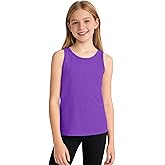 Auranso Girls Tank Tops Cotton Sleeveless Undershirts Athletic Shirts Racerback Dance Outfit Workout Tops