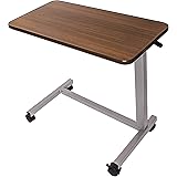Vaunn Medical Adjustable Overbed Bedside Table With Wheels (Hospital and Home Medical Use)