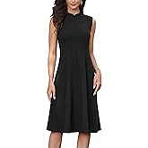 Allegra K Work Dresses for Women's 2026 Mock Neck Sleeveless A Line Midi Dress