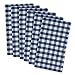 DII Cotton Napkin Set Machine Washable Everyday Basic, 20x20, Blue Farm Check, 6 Count