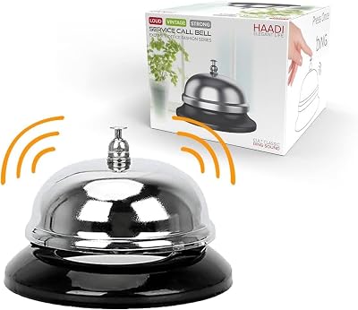 HAADI Reception Call Bell Stainless Steel Hand Held Desk Service Bell