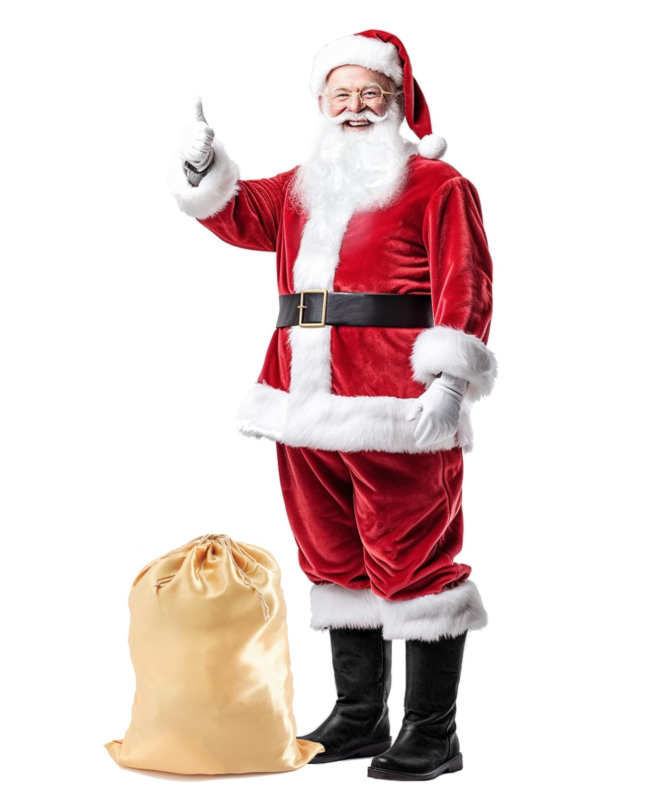 Cozople Men's Santa Costume Set Deluxe Christmas Santa Claus Costume ...