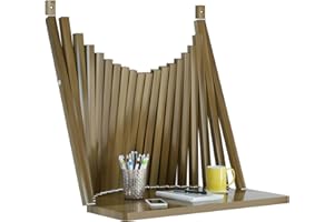 JILTWO Wall Desk Mounted Folding Table, DIY Fold Down Desk, Handmade Wall Folding Desk, Foldable Table for Kids and Adults,Folding Table for Study, Floating Desk for Placing in Tight Spaces. (Walnut Color)