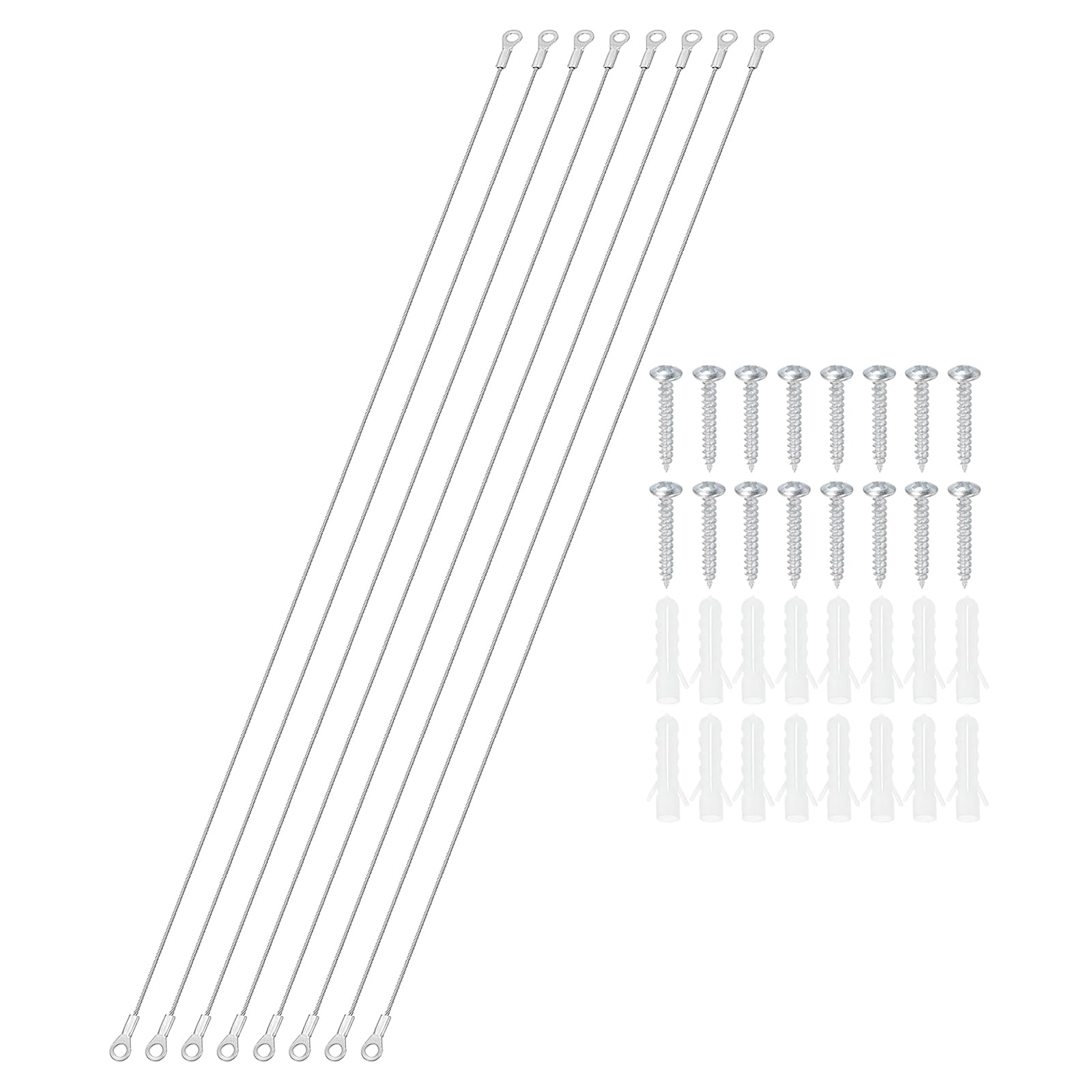 PATIKIL Cabinet Door Restraint Kit 1.5mm x 100cm, 8 Pack Stainless Steel Flexible Braided Cable Door Hinge Limiter for Limiting Chest Cupboard Door Opening Angle Swing
