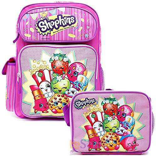 Shopkins school backpack set 16" large backpack wi…
