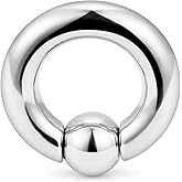Yaalozei 10G Spetum Rings Ear Gauges Earring Plug Tunnel Streching Kit Surgical Stainless Steel Captive Large Wide Big Septum Nose Prince Albert PA Hoop Earring Ring Piercing Jewelry Women Men 12mm
