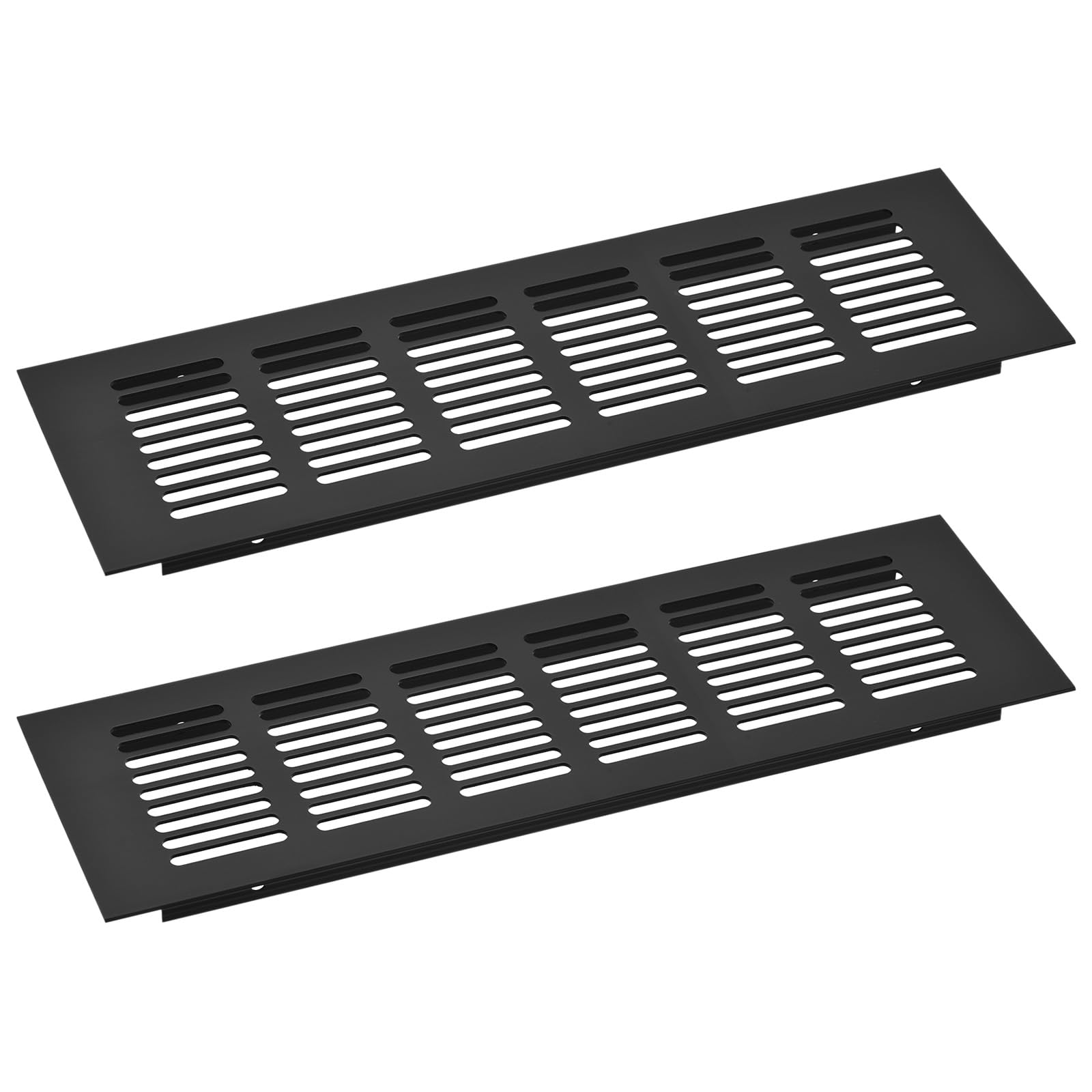 uxcell 2pcs Rectangle Ventilation Grille Aluminum Alloy Mesh Air Vent Cover Louvered Ventilation Cover for Cabinet Wardrobe Shoe Cabinet Closet, 250x80mm / 9.84"x3.15"
