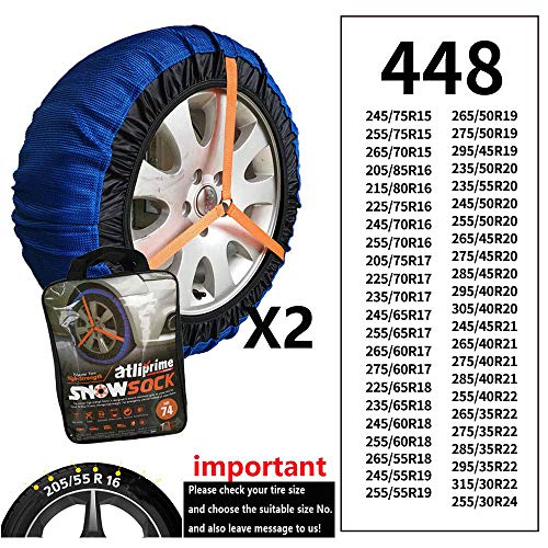 atliprime fabric snow chain textile tire chains auto snow sock for SUV/4X4/Light truck (KD448)