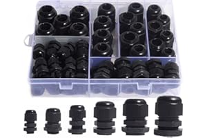 XINTAIHELE Cable Gland Kit Nylon Waterproof Cable Connector Adjustable Strain Relief Cord Connector 50Pack