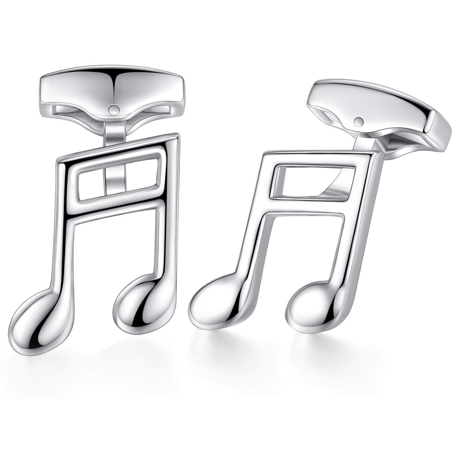 HONEY BEAR Music Note Quaver Cufflinks - Stainless Steel for Mens Shirt Wedding Business Gift