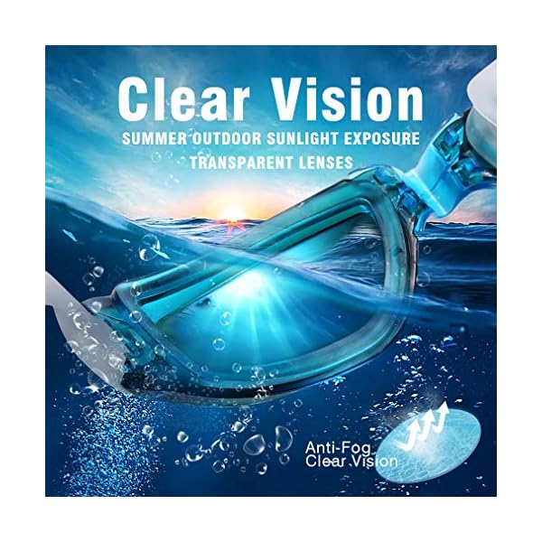 GAOGE-Swim-GogglesSwimming-Goggles-Swim-Cap-Case-Nose-Clip-Ear-Plugs-Triathlon-Swim-Goggles-Mirror-Coated-Lenses-Anti-Fog-Shatterproof-UV-Protection-for-Adult-Men-Women-Youth-Kids-LakeBlue