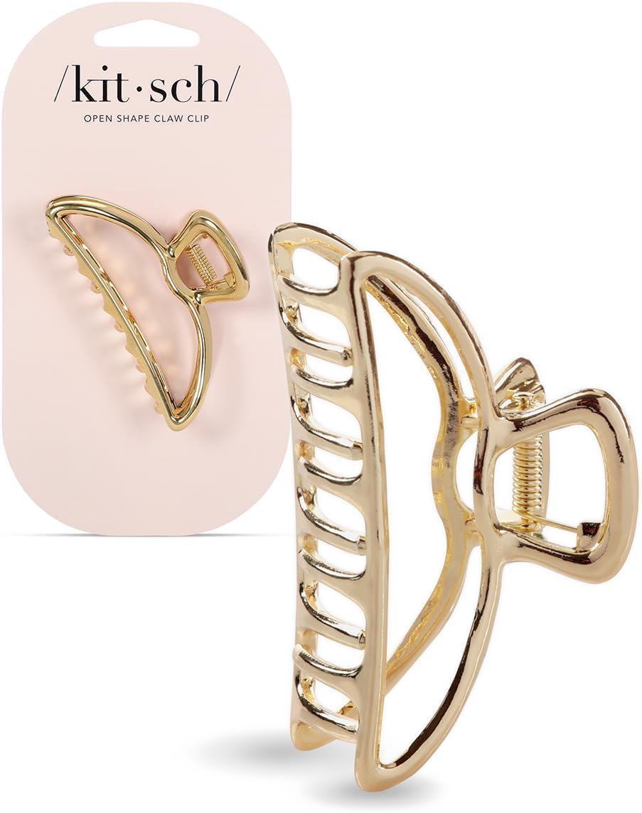 Kitsch Gold Metal Hair Clips for Women Durable Claw Clip