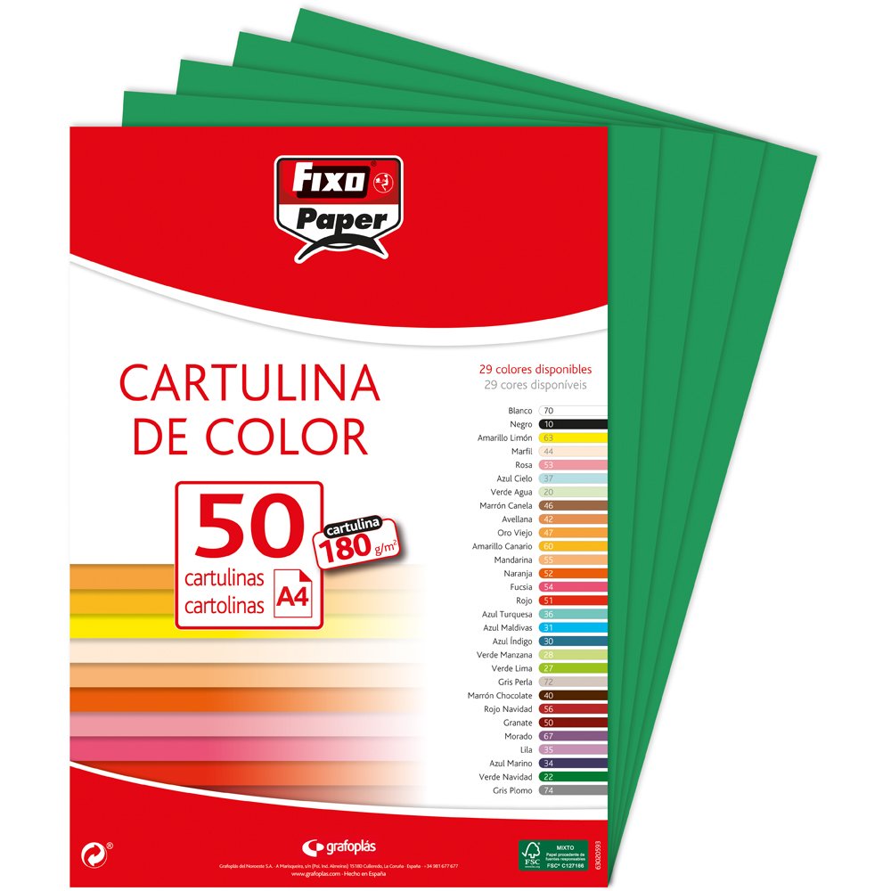 Fixo Paper 11110322 - Pack of 50 A4 Dark Green 180 g
