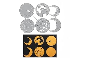 MESYGK Metal 6 PCS Moon Halloween Bat Die Cuts Cutting Dies Embossing Stencils Template Mould for Card Making Decoration and DIY Scrapbooking Album