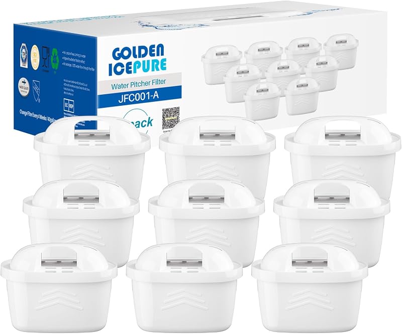 GOLDEN ICEPURE Water Filter Cartridges Brita Maxtra Plus 9 Pack