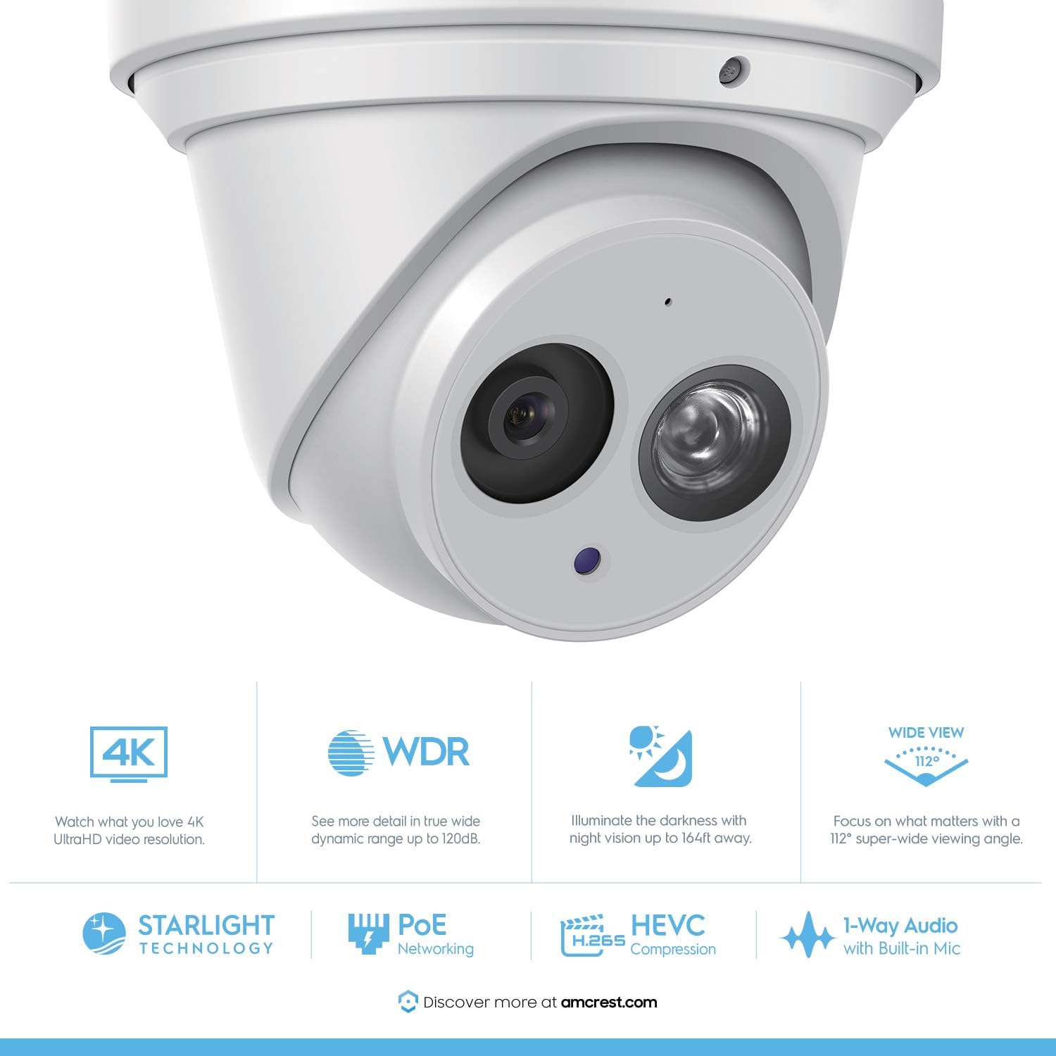 Amcrest Ultrahd 4K (8mp) Outdoor Security IP Turret POE Camera