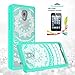 Alcatel Fierce 4 / Allura/Pop 4 Plus Clear Case with HD Screen Protector, AnoKe Scratch Resistant Colors Totem Mandala Slim Hard Cover TPU Bumper Hybrid for Fierce 4 MetroPCS TM CH Mint