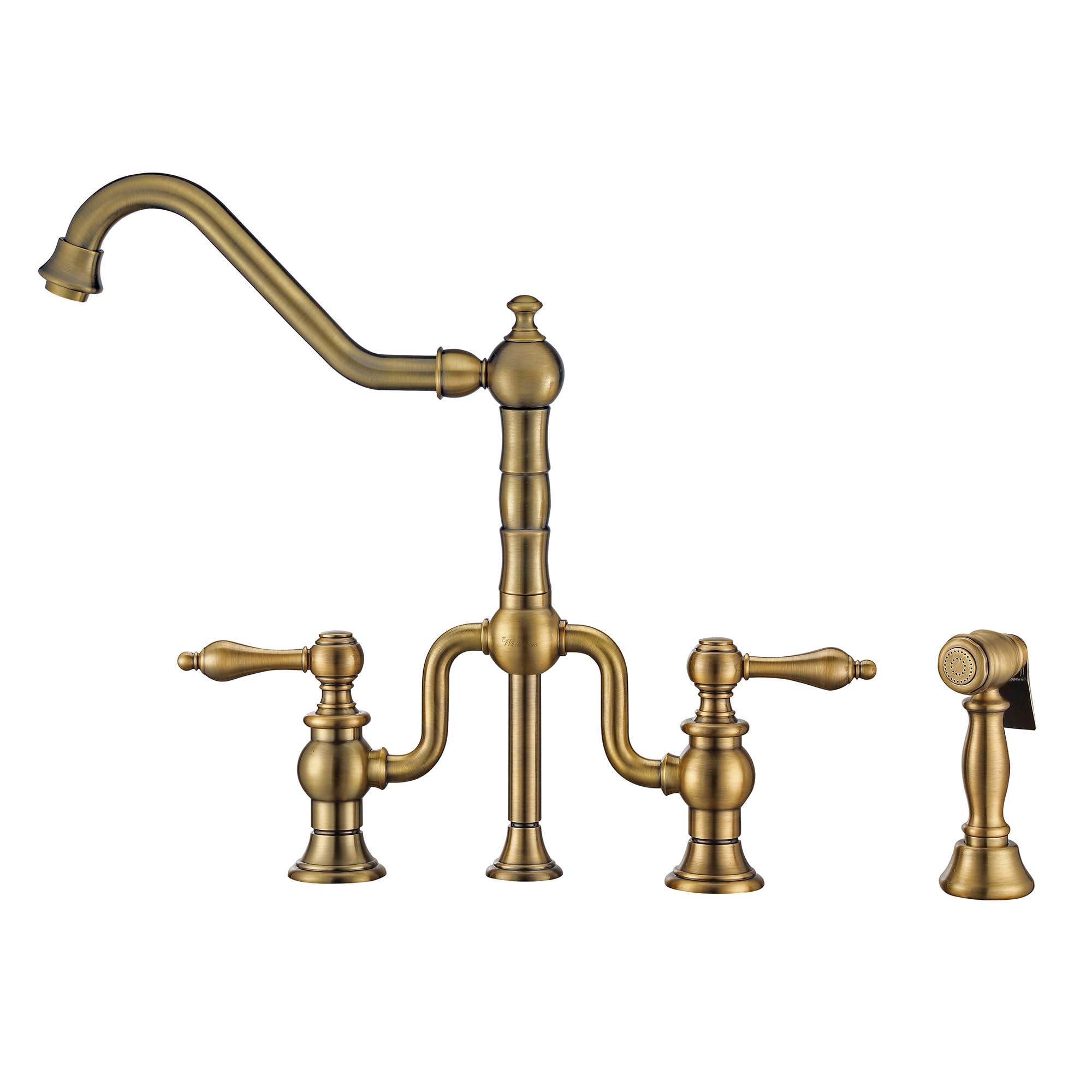 Photo 1 of *USED*
Whitehaus WHTTSLV3-9771-NT-AB Twisthaus + Kitchen Faucet, Large, Antique Brass