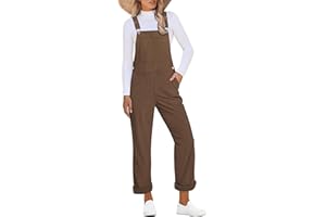 luvamia Corduroy Overalls for Women Loose Fit Baggy Straight Casual Adjustable Straps Bib Jumpsuit Overalls with Pockets