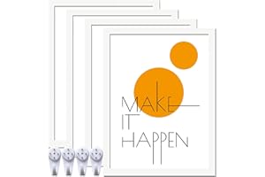 ijuerybai 18x24 Picture Frame Set of 4, White 18 x 24 Frame High Transparent Wall Gallery Poster Canvas Photo Frames for 18 by 24 inches