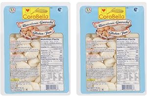 Corabella Gluten Free Gnocchi - Fresh Potato & Rice Gnocchi Pasta - Premium Ingredients | Traditional Flavor Taste of Italy in Every Bite | Perfect for Fresh Pasta Lovers - 1.1 Pound Each (Pack of 2)