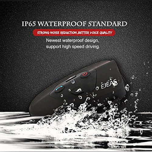 Malcam Two Riders Waterproof Windproof Wireless Full Duplex Intercom,Bluetooth 3.0 Motorcycle Bicycle Helmet Interphone Headset ,Auto answer the phone, Within 1200 meters(2 PACK)