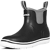 Hunthor Men's Deck Boots, Lightweight Waterproof Anti-Slip Fishing Rain Boots, Rubber Boots and High Performance for Boat, Yard and Outdoor (Size 7-14)
