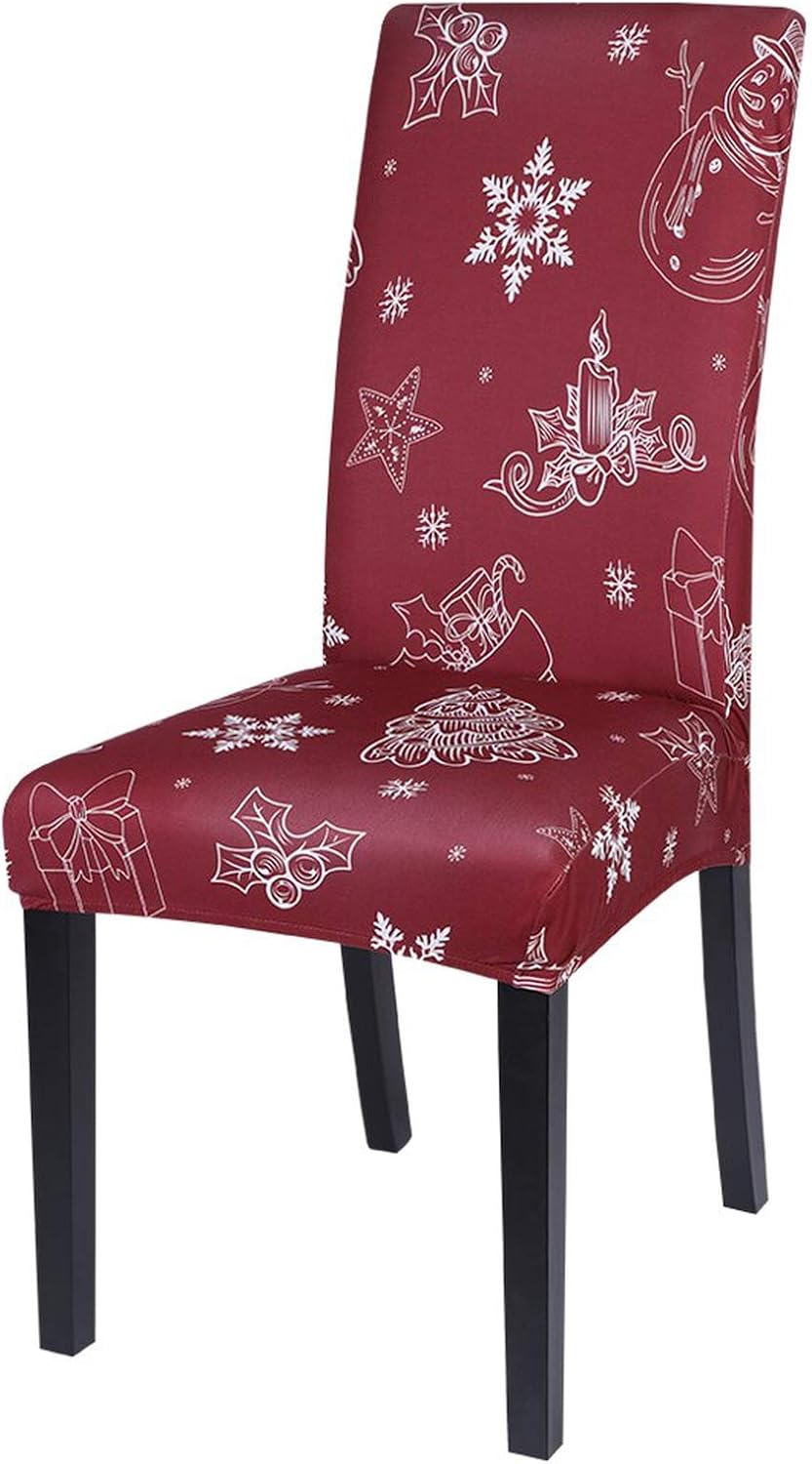 CHAIR COVER Christmas Spandex Stretch Elastic Slipcover For Kitchen Dining Wedding Banquet