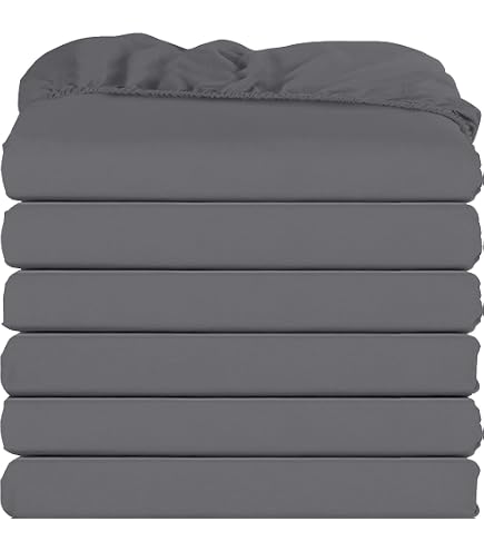 Draps Plats Microfibre Utopia Bedding Lot De 6 - Blanc - Lit Double - Résistant Décoloration