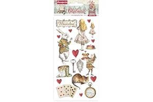 Stamperia International Panneau aggloméré Alice au pays des merveilles 15 x 30 cm