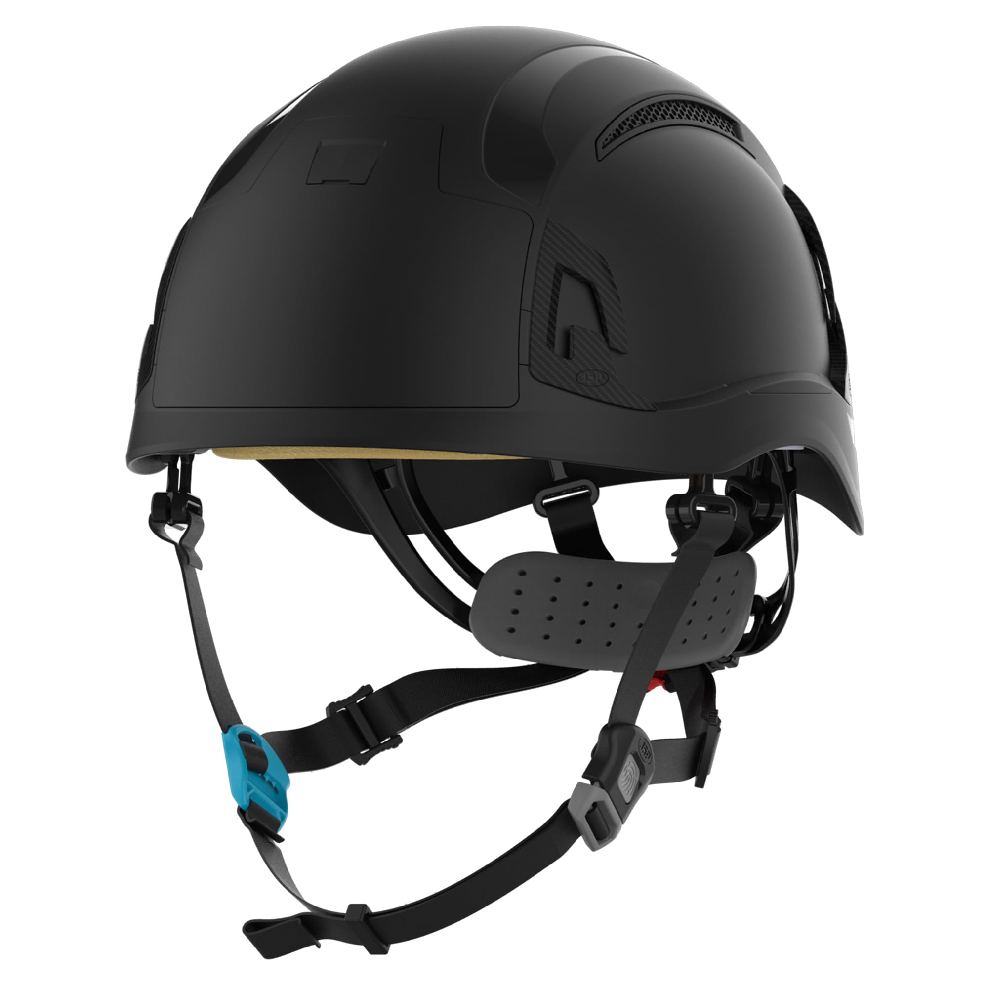 JSP EVO ALTA SKYWORKER Mountaineering-style Safety Helmet Hard Hat - Black - Vented - Wheel Ratchet - All-Round High Impact Head Protection - Adjustable 4-point Chinstrap - EN 12492 & EN 397