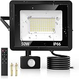 VIIIVA 50W Outdoor Security Light Motion Sensor PIR Flood with Remote 72 LEDs view 1
