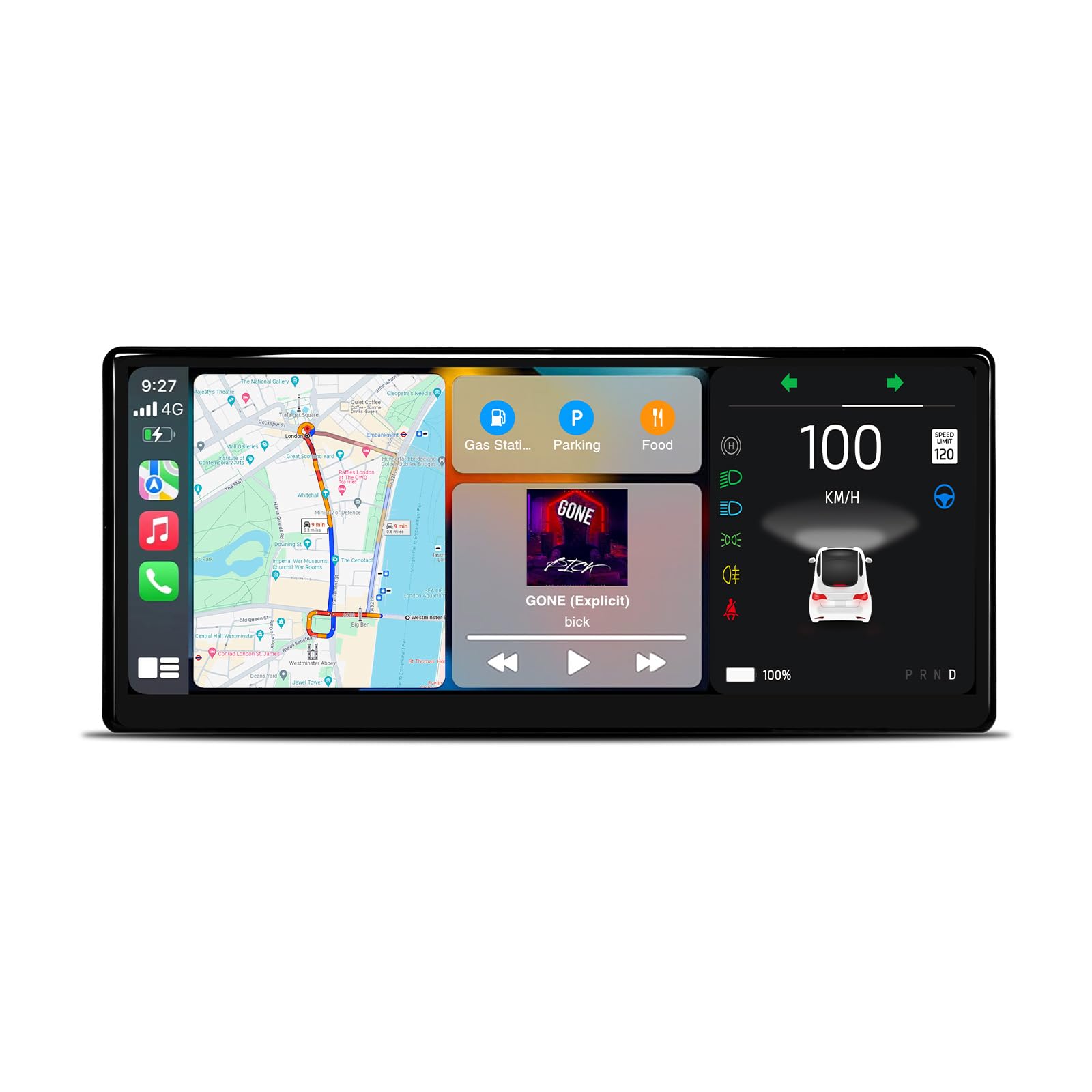 Photo 1 of Head Up Display for Tesla Model Y 2019-2024 & Model 3 2017-2023 with Wireless/Wired Carplay Android Auto Bluetooth Synchronous Data Shows The Battery, Mileage, Speed(9 inch)