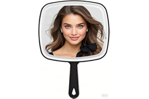 Stianiiie Multi-Purpose Handheld Mirror with Distortion-Free Reflection Salon Barber Hairdressing Mirror Square Black Black 3