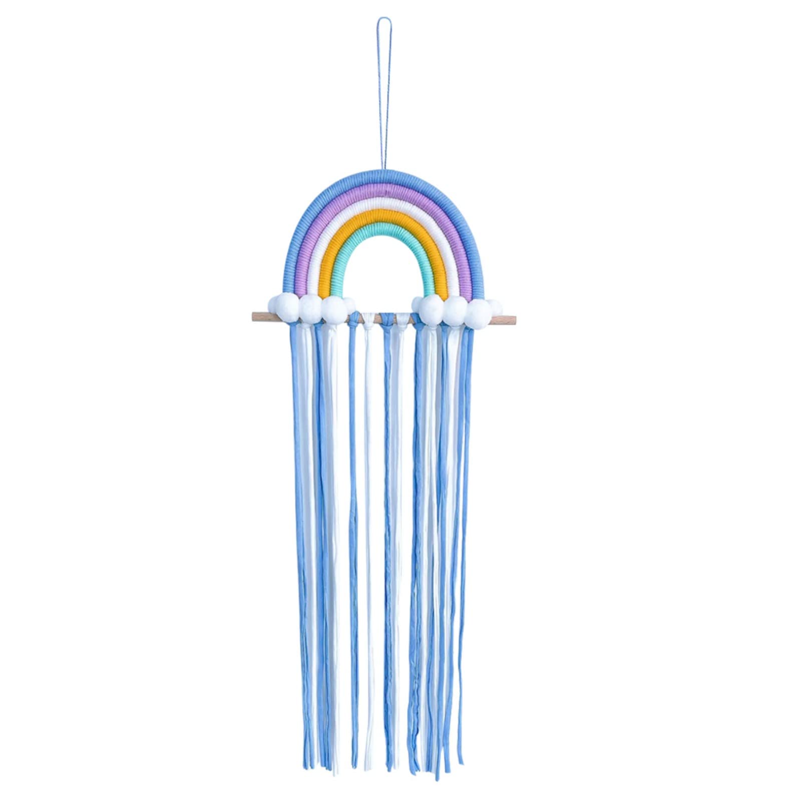 Mrinb Rainbow Wall Hanging - Cotton Rope Rainbow Tapestry With Felt Balls for Girls Room Decor