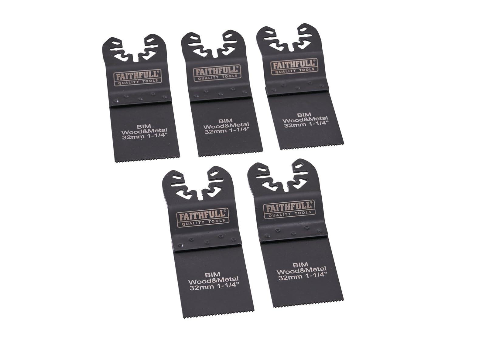 Faithfull FAIMFWM32B Flush Cut Wood-Metal Blade 32mm Bi-M Pack of 5