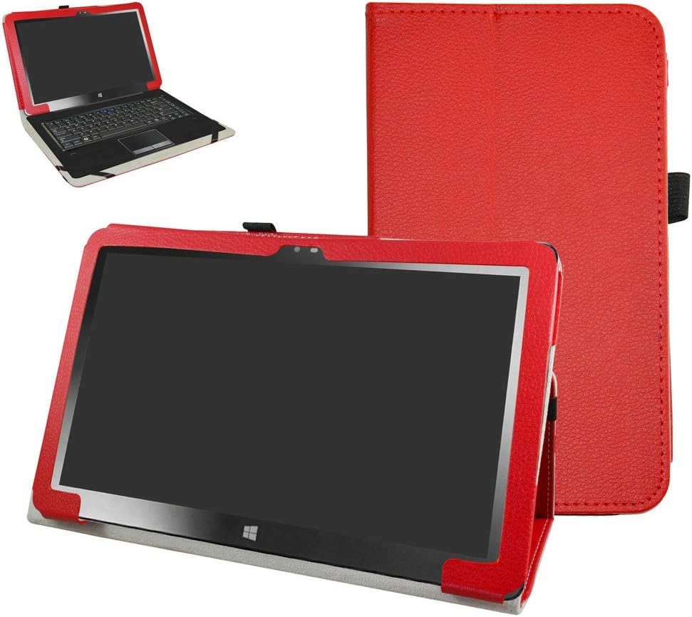 Insignia 11.6 NS-P11W7100 / NS-P11A8100 Case,Mama Mouth PU Leather Folio Stand Cover for 11.6" Insignia 11.6 NS-P11W7100 / NS-P11A8100 11.6 Inch Windows 10 Tablet PC,Red