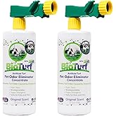 BioTurf BioS+ Odor Eliminator Concentrate 32oz Bottle 2-Pack | Artificial Turf Cleaner for Dog Urine &amp; Feces, Yard Deodorizer Enzyme Odor Eliminator for Fake Grass, Patios, Kennels, Gravel