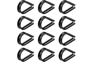 Antrader M3 Stainless Steel Thimble for 1/8" Diameter Wire Rope Cable Thimbles Rigging,12 Pack (Black)