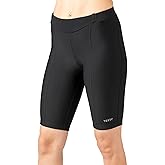 Terry Touring Bike Shorts Womens Padded 10 Inch Long Inseam Cycling Shorts for Women Compression Pockets Leg Grippers