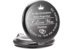 ManChDa Grandson Gift from Grandma Grandpa Engraved Pocket Watches Gift for Grandson Christmas Gift Birthday