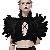 UQJE Victorian Natural Feather Shawl Shrug Shoulder Wrap Gothic Collar Costume Accessories