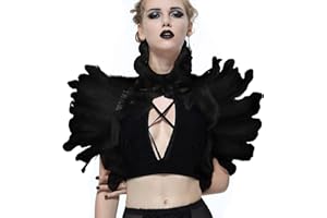 UQJE Victorian Natural Feather Shawl Shrug Shoulder Wrap Gothic Collar Costume Accessories