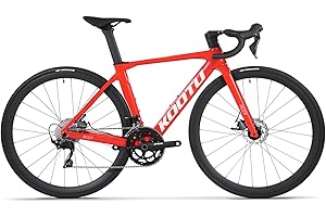 KOOTU Carbon Road Bike, T800 Lightweight Carbon Fiber Frame Racing Bicycle with 105 R7000 22 Speed Groupset and Mechanical Disc Brake for Adult