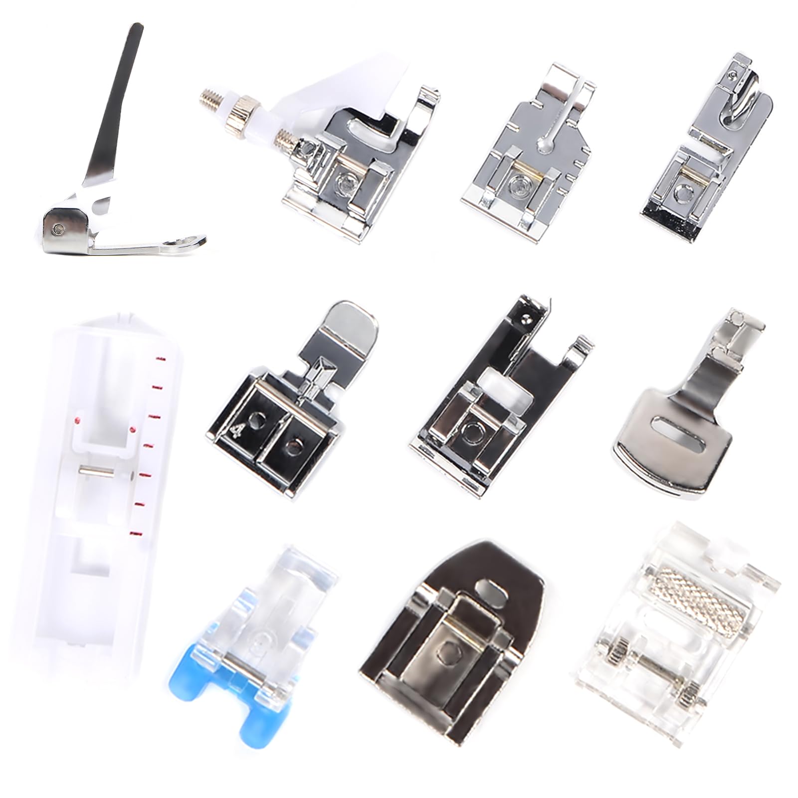 11PCS Presser Feet, Sewing Machine Presser Feet Set, Walking Foot Accessories, Sewing Machine Spare Parts for Brother Singer Babylock Janome Toyota Low Shank Sewing Machines Use (Set B)